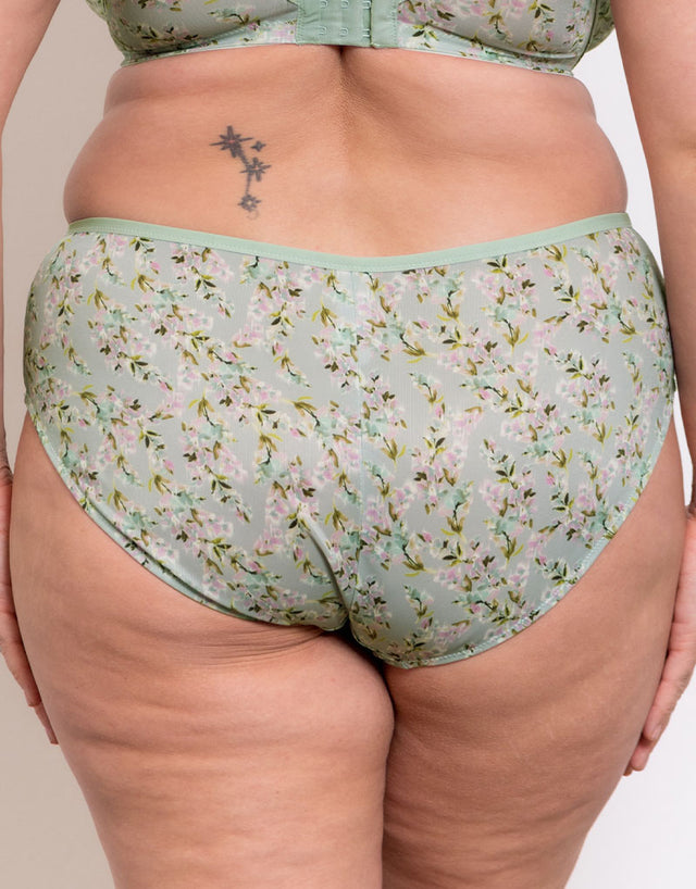 Adella Kin Aura Full Brief Sage Green Print