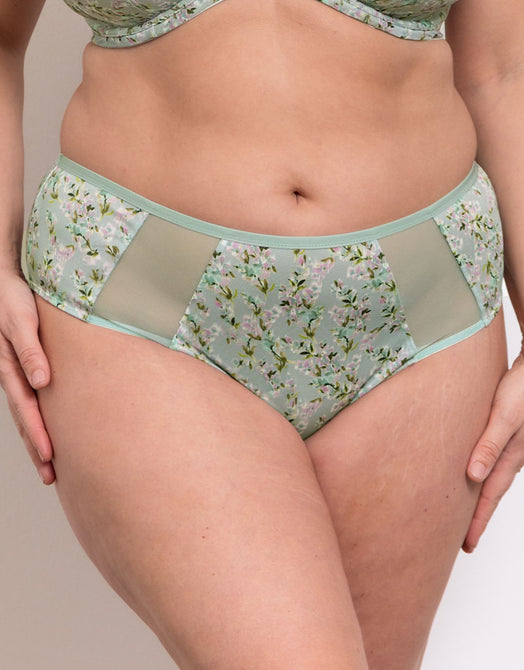 Adella Kin Aura Full Brief Sage Green Print
