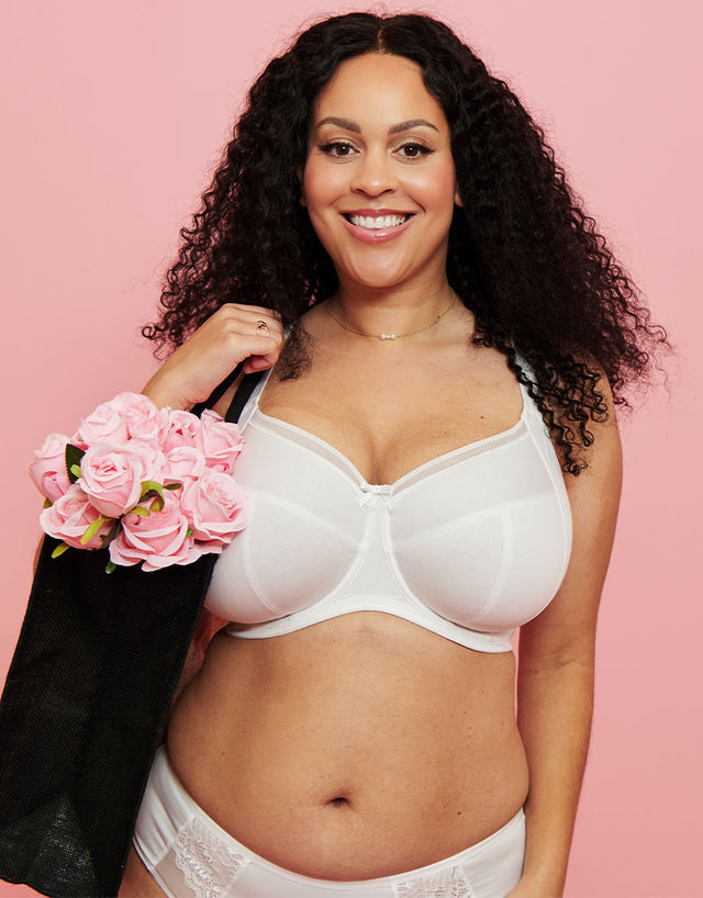 Adella Aurae Cotton Full Cup Side Support Bra White