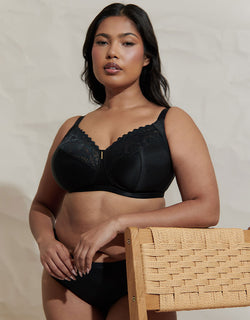 Adella Athena Non-Wired Full Cup Side Support Bra Black