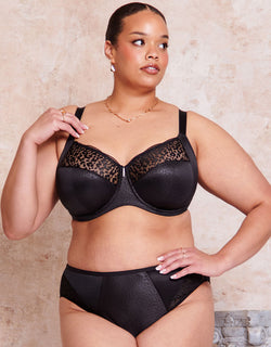 Adella Athena Wild Full Cup Side Support Bra Black