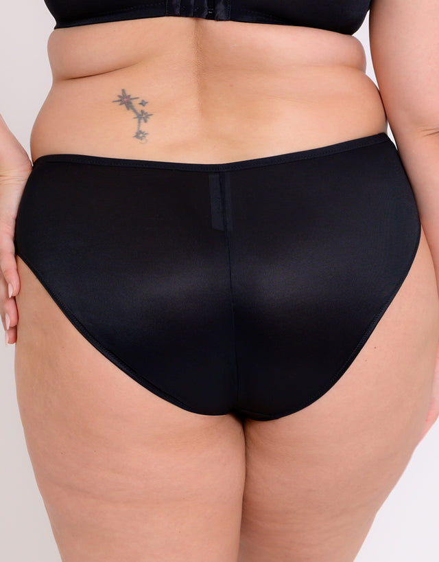 Adella Hera Lace High Leg Brief Black/Pink