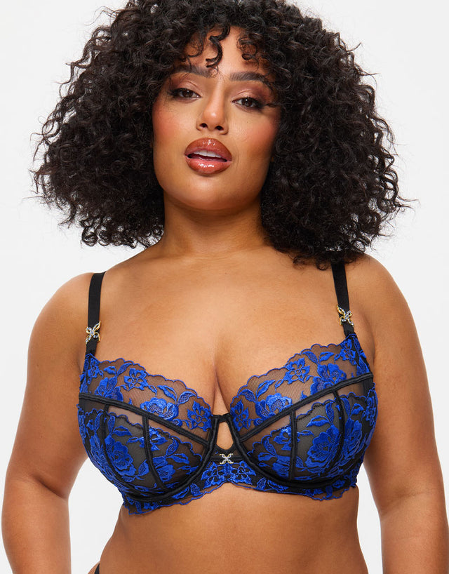 Ann Summers Endless Attraction Balcony Bra Black/Blue
