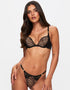 Ann Summers Feline Fantasy Padded Plunge Bra Black Multi