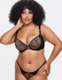 Ann Summers Feline Fantasy Padded Plunge Bra Black Multi