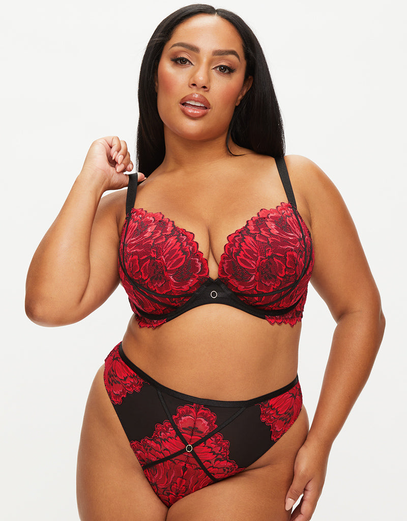 Ann Summers Nightfall Padded Plunge Bra Black Red – Brastop UK