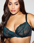 Ann Summers Sexy Lace Plunge Bra Black/Teal