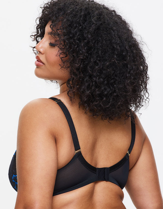 Ann Summers Sexy Lace Plunge Bra Black/Blue