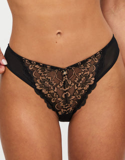 Ann Summers Sexy Lace Brazilian Brief Black/Bronze