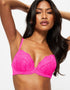 Ann Summers Sexy Lace Padded Plunge Bra Bright Pink