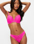 Ann Summers Sexy Lace Padded Plunge Bra Bright Pink