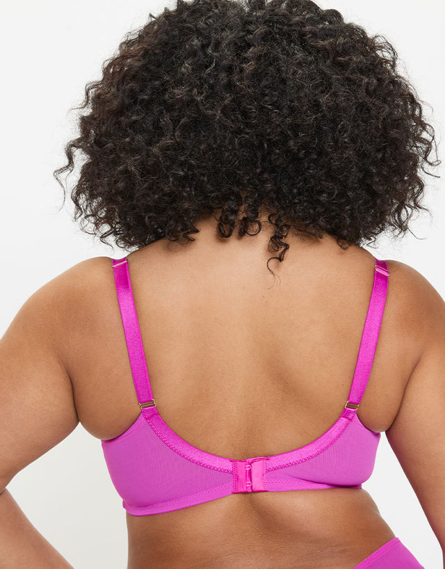 Ann Summers Sexy Lace Padded Plunge Bra Pink/Blue