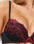 Ann Summers Sexy Lace Padded Plunge Bra Black/Red