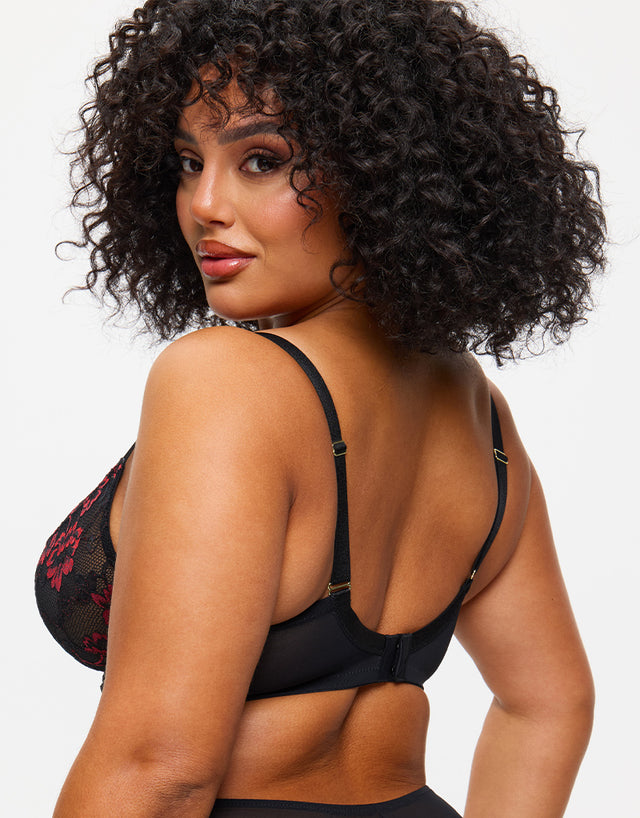 Ann Summers Sexy Lace Plunge Bra Black/Red