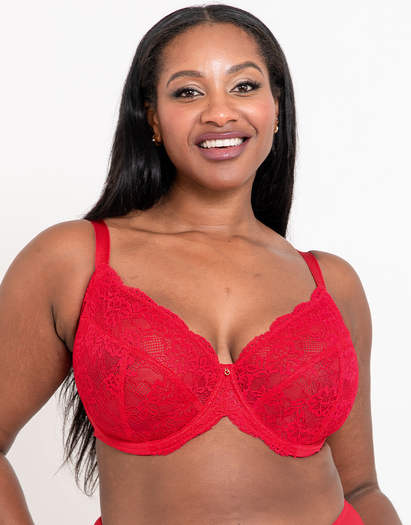 Ann Summers Bra Size 34D New with Tags EU 75D Red Sexy Lace 2 Range Plunge