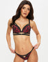 Ann Summers Yours Truly Padded Plunge Bra Black/Red