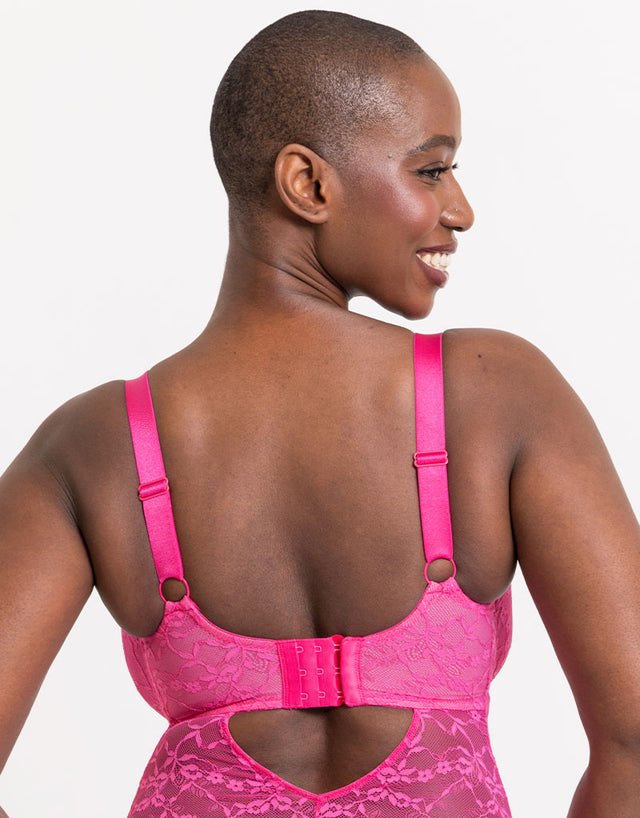Curvy Kate All Night Lace Plunge Body Hot Pink/ Blush