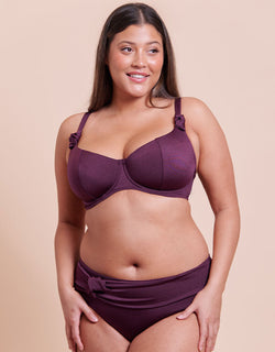 Curvy Kate Beach Bliss Scooped Balcony Bikini Top Mulberry Purple