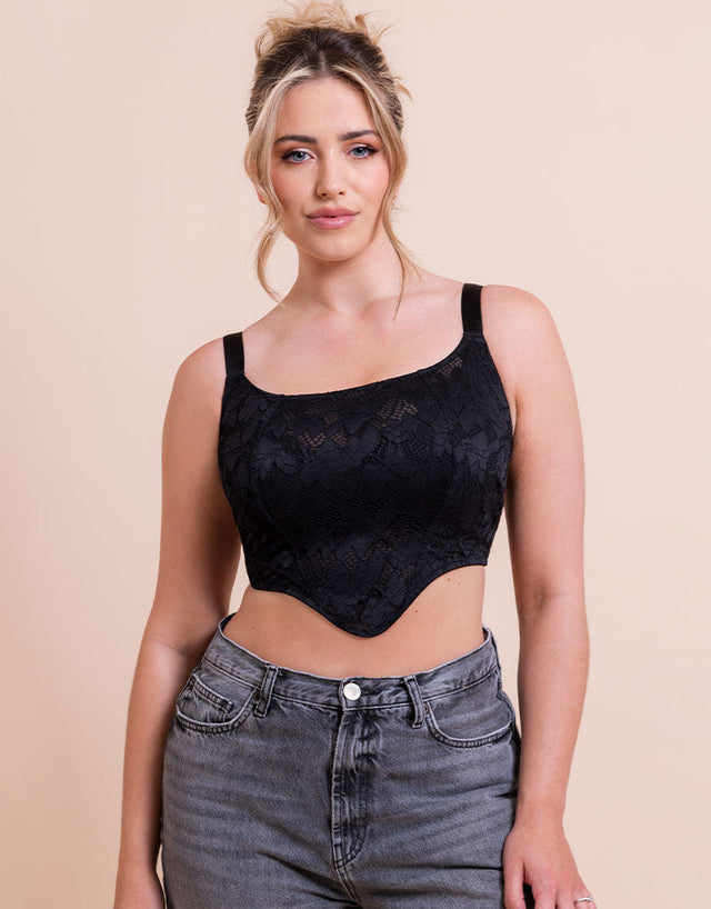 Curvy Kate Calla Longline Corset Bra Black