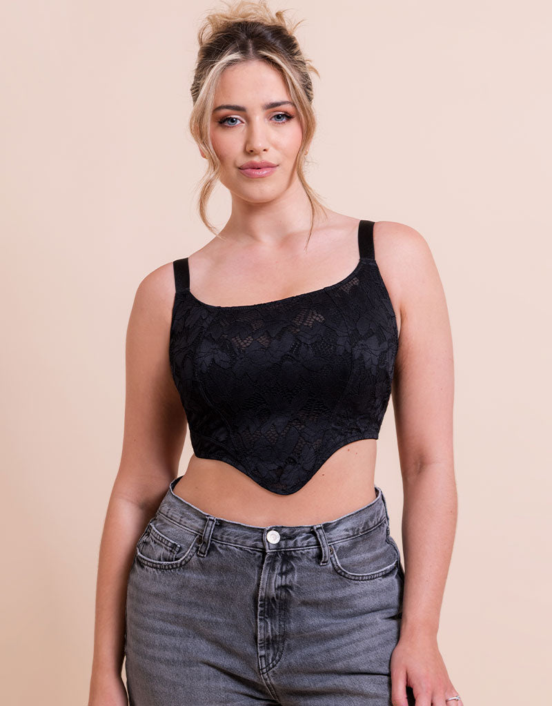 Curvy Kate Calla Longline Corset Bra Black Lace – Brastop UK