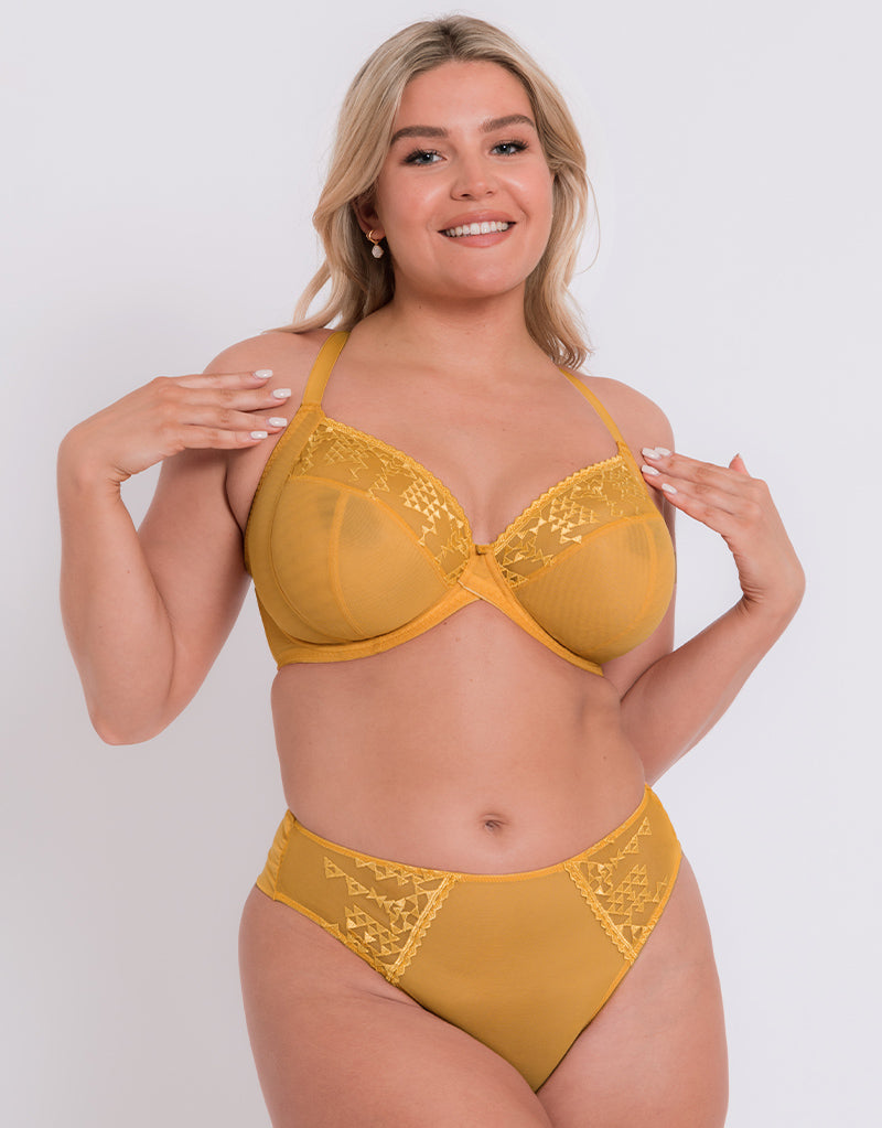 Curvy Kate Centre Stage Full Plunge Side Support Bra Turmeric - 32HH