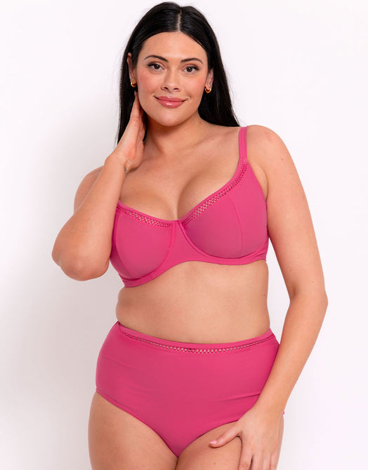 Curvy Kate First Class Multiway Balcony Bikini Top Pink