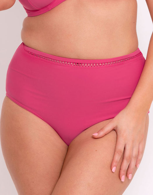 Curvy Kate First Class High Waist Bikini Bottom Pink