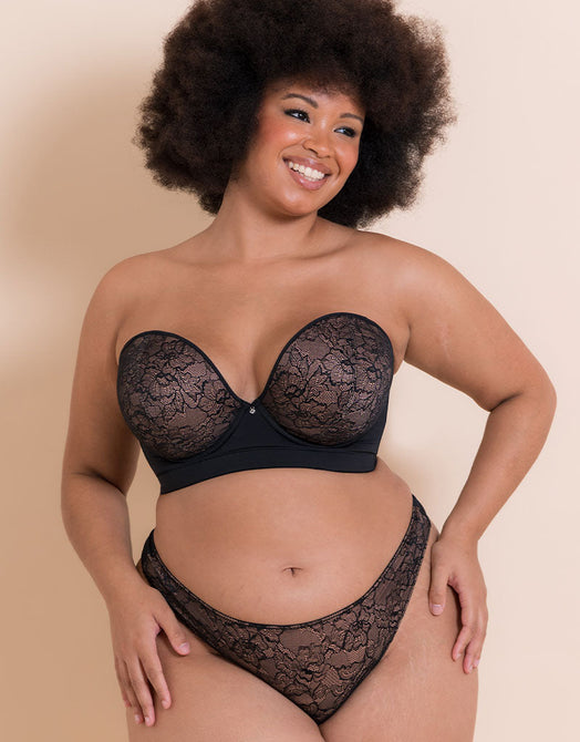 Curvy Kate Hey Girls SuperPlunge Strapless Multiway Bra Black/Latte