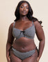 Curvy Kate Holiday Check Scooped Balcony Bikini Top Black
