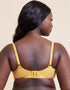 Curvy Kate Holiday Check Scooped Balcony Bikini Top Sunshine Yellow
