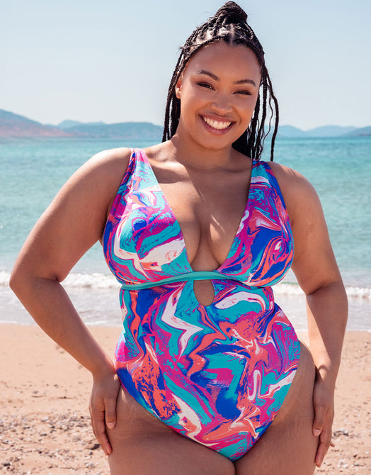 Curvy Kate Ibiza Reversible Non-Wired Multiway Swimsuit Print Mix