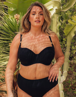 Curvy Kate Jet Set Padded Balcony Bikini Top Black