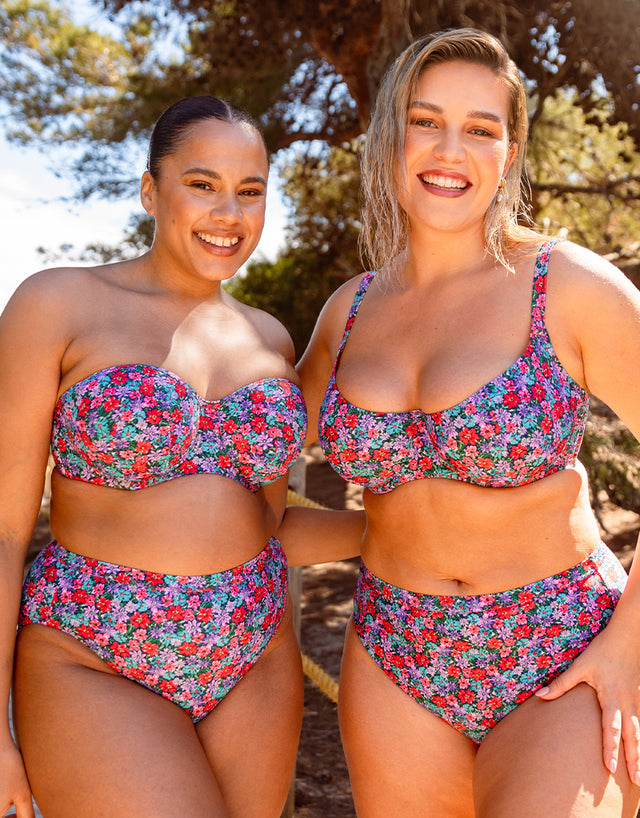 Curvy Kate Kitsch Kate Bandeau Strapless Multiway Bikini Top Floral Print