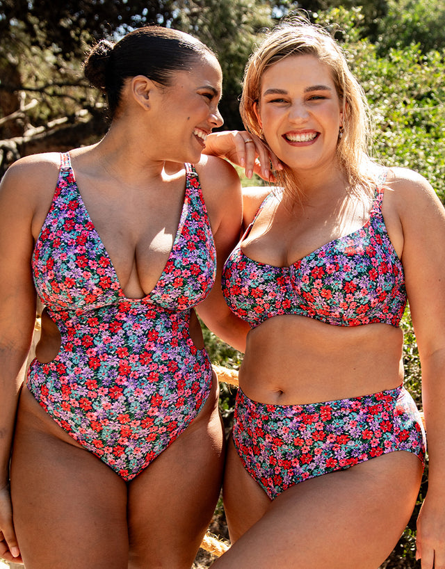 Curvy Kate Kitsch Kate Non Wired Multiway Swimsuit Floral Print