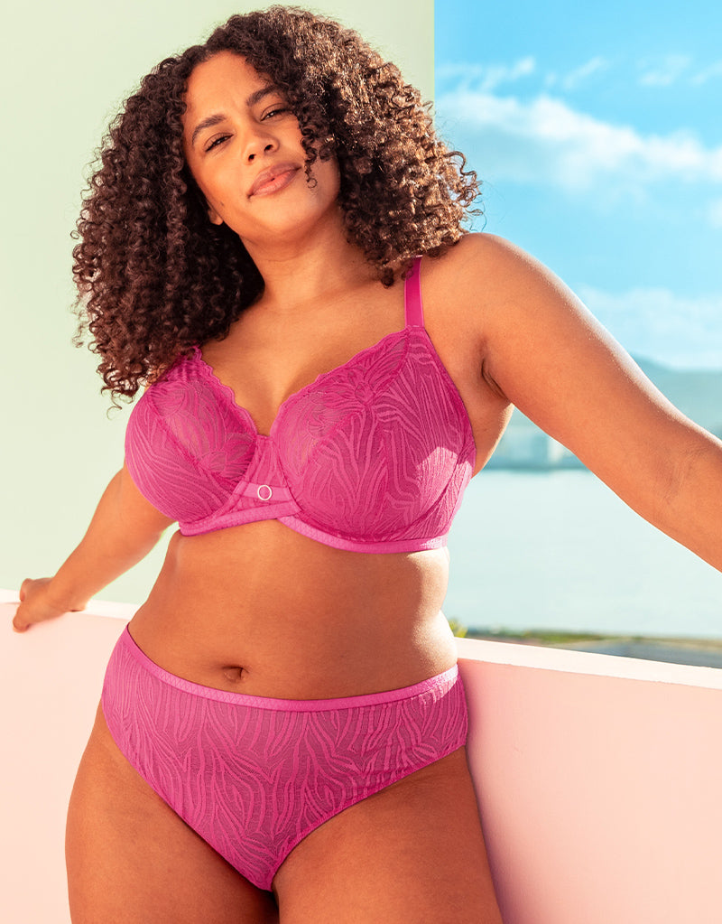 Curve Muse Minimizer Bra 2-Pack For Plus Size - Super Comfy Underwire With Lace, Blue Haze & Light Pink, 38DD - View #7