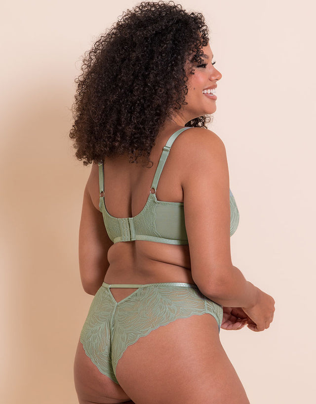 Curvy Kate Lace Daze Balcony Bra Sage Green