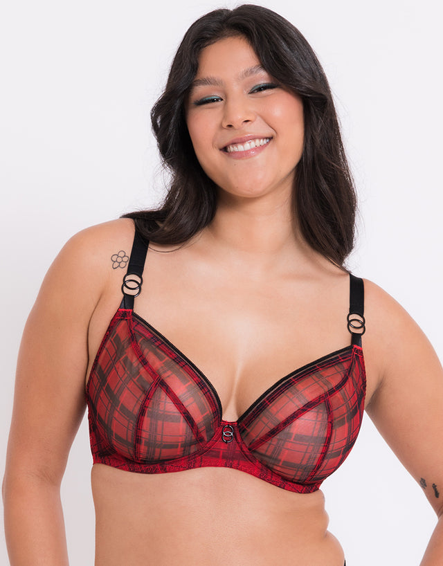 Curvy Kate Lifestyle Plunge Bra Check Print