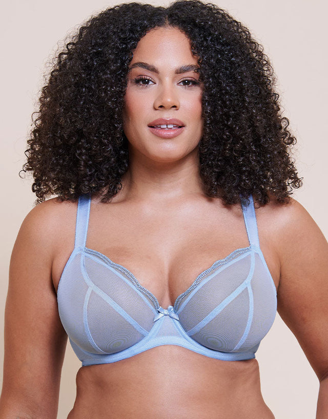 Curvy Kate Lightstyle Scallop Plunge Bra Light Blue/Silver