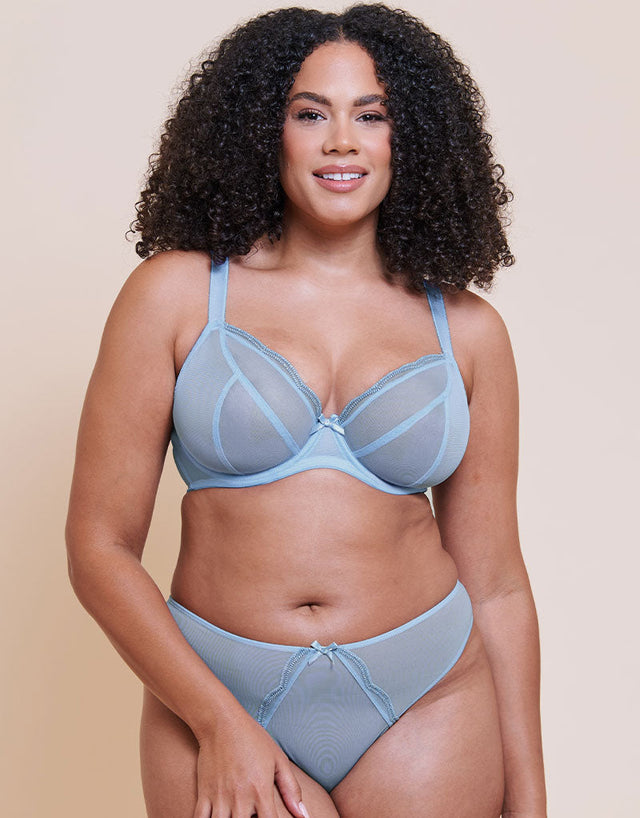 Curvy Kate Lightstyle Scallop Plunge Bra Light Blue/Silver