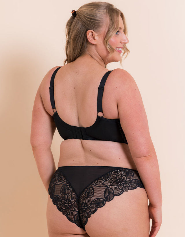 Curvy Kate Lovelace Brazilian Brief Black/ Taupe