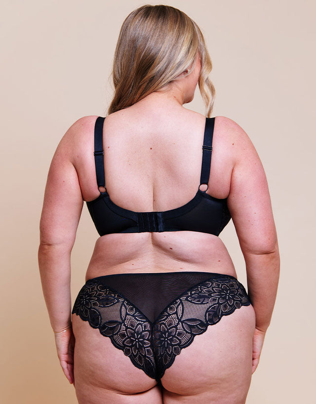Curvy Kate Lovelace Brazilian Brief Black/ Taupe