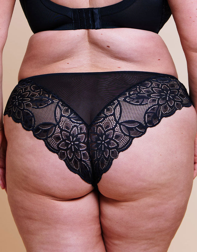 Curvy Kate Lovelace Brazilian Brief Black/ Taupe