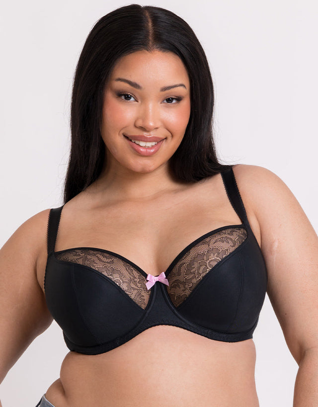Curvy Kate Moody Bloom Balcony Bra Black