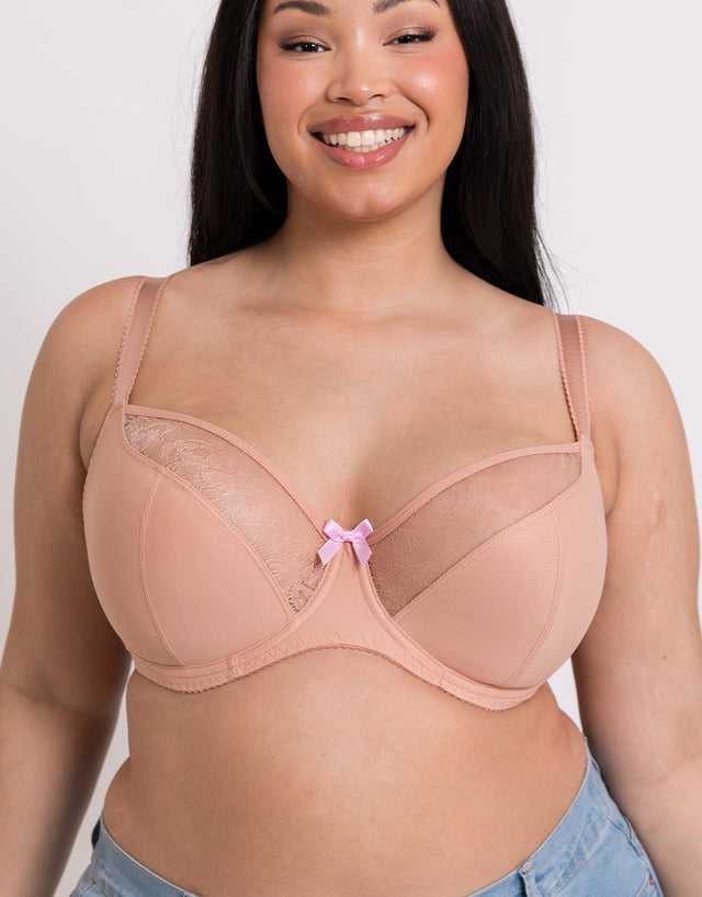 Curvy Kate Moody Bloom Balcony Bra Latte