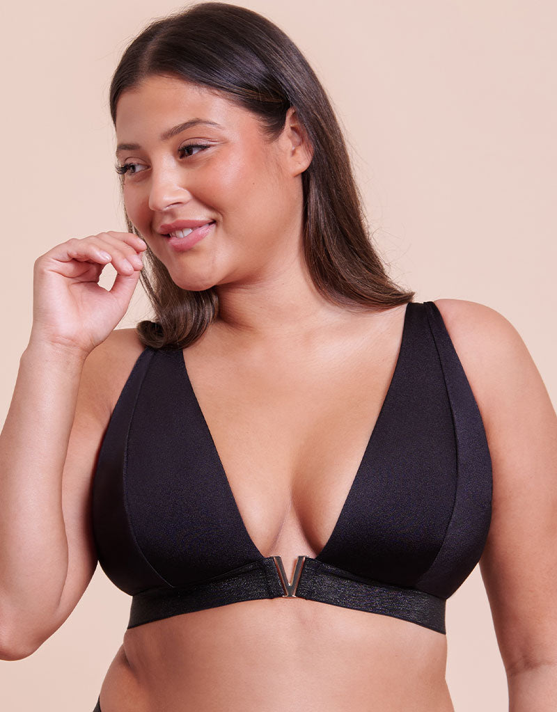 Curvy Kate Siren Seas Non Wired Plunge Bikini Black