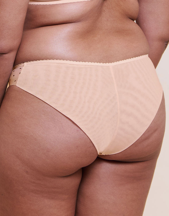 Curvy Kate Spellbound Brazilian Brief Cream Polka Dot Print