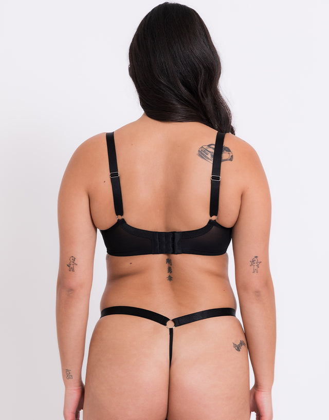 Curvy Kate Stand Out Scooped Plunge Bra Black Sparkle