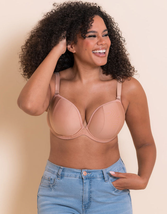 Curvy Kate Superhero Multiway Padded Plunge Bra Latte