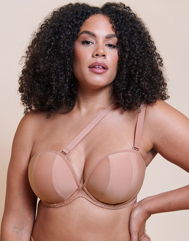 Curvy Kate Superhero Multiway Padded Plunge Bra Latte