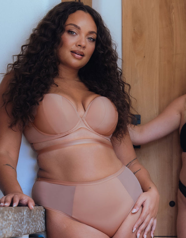 Curvy Kate Superhero Multiway Padded Plunge Bra Latte